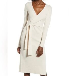Leith Cream Midi Wrap Dress